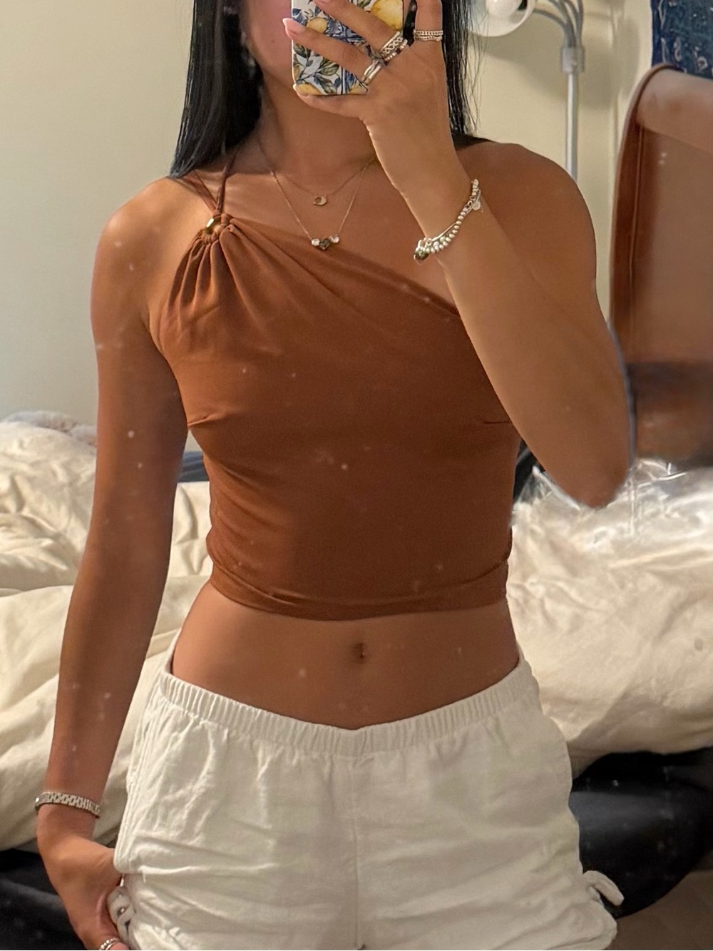 Abercrombie & Fitch Smocked Rust-Brown Halter Top - Picture 4 of 4